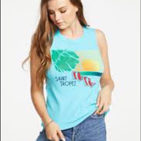 Chaser Blue Graphic St Tropez Tank XS - Picture 7 of 14